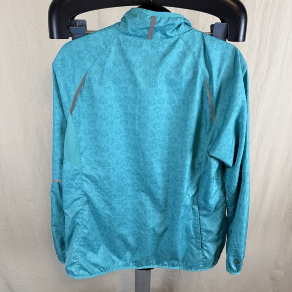 REI Women's Packable Windbreaker Teal XL Reflective Pockets - Picture 2 of 4